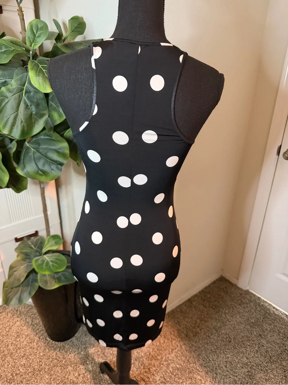 LIU.JO Milano Black and White Polka Dot Mini Dress